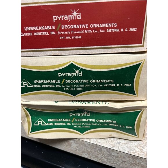 Vintage Pyramid Unbreakable Decorative Ornaments 3 sets of 6 Original Packaging - Picture 6 of 8